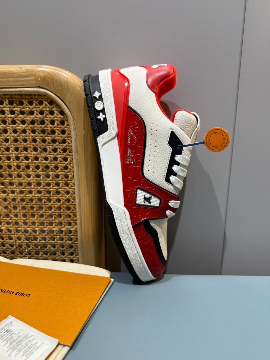 Sneakers Trainer 'Blanc Rouge Bordeaux' — vue 14