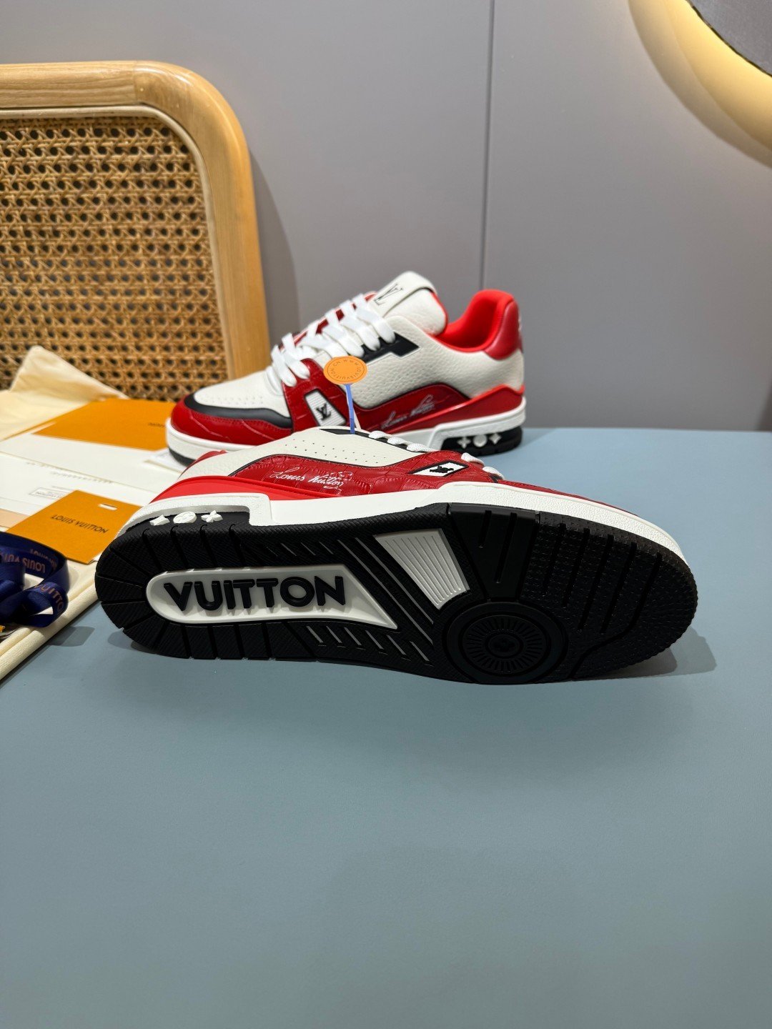 Sneakers Trainer 'Blanc Rouge Bordeaux' — vue 19