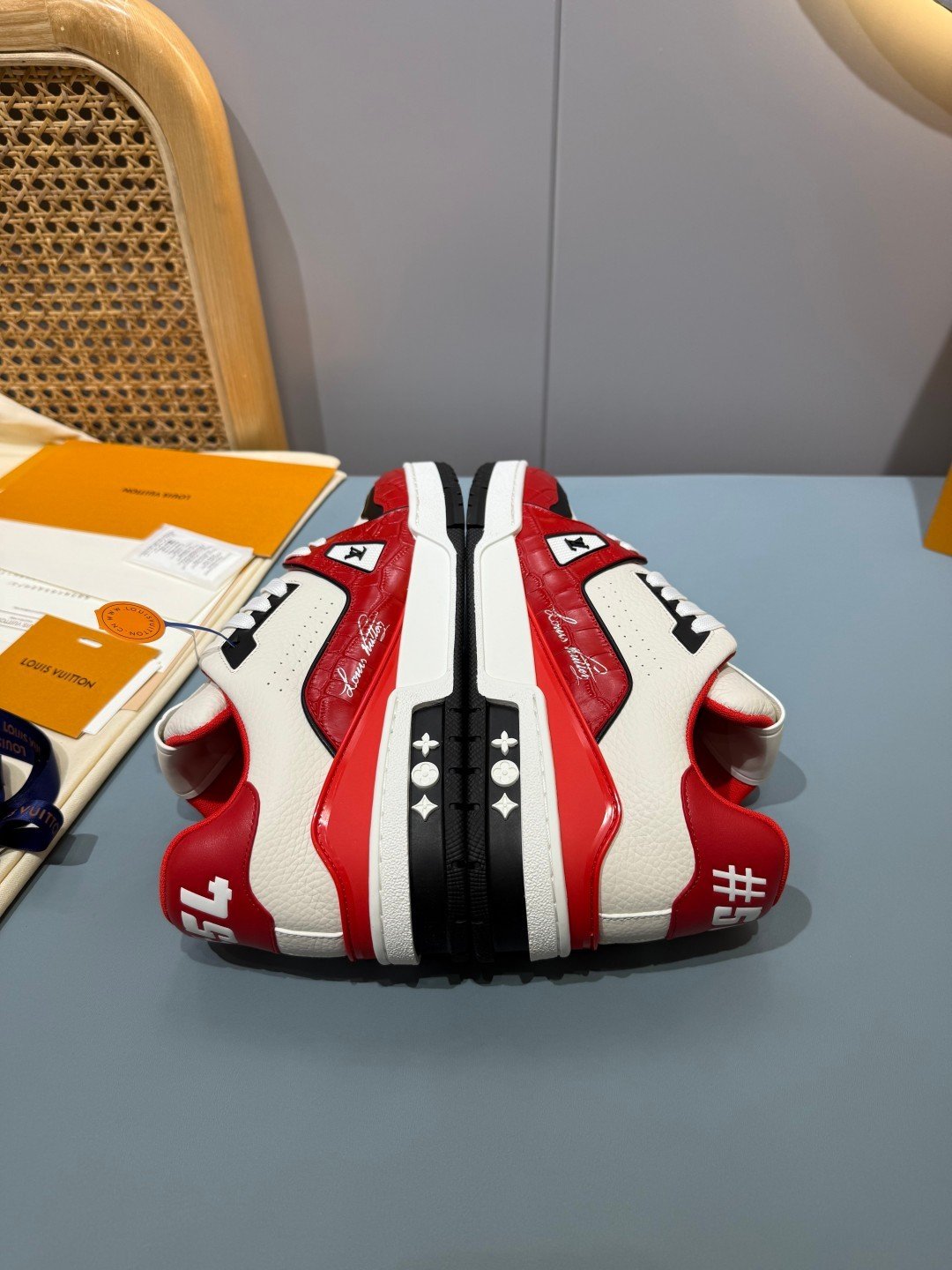 Sneakers Trainer 'Blanc Rouge Bordeaux' — vue 20