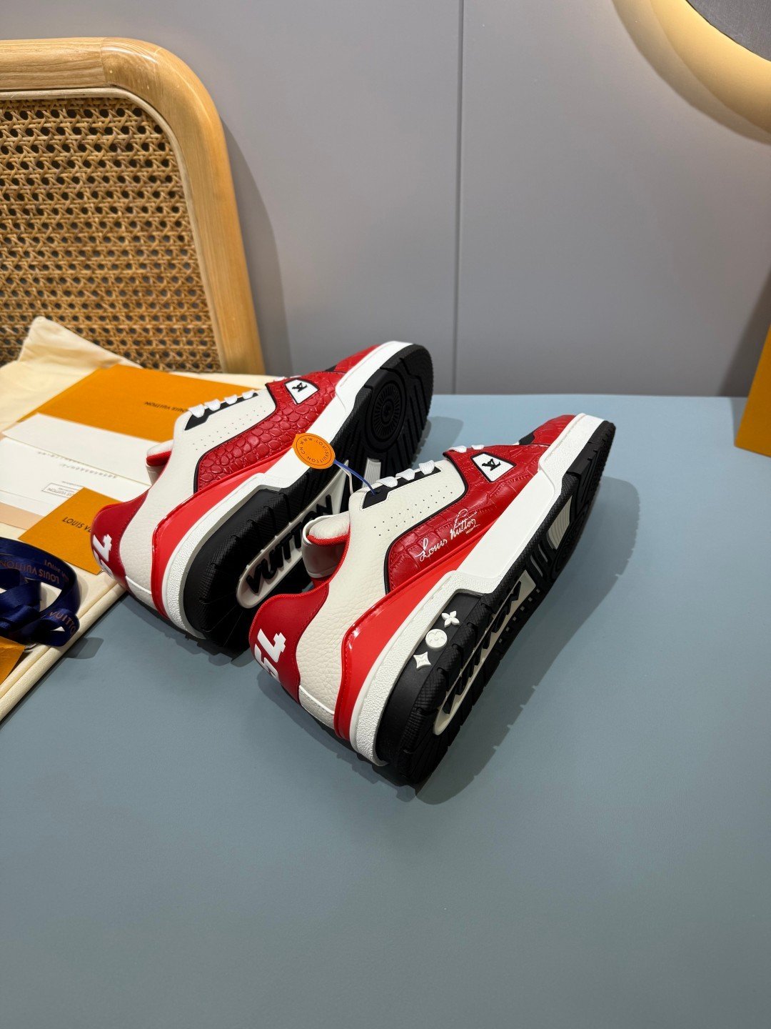 Sneakers Trainer 'Blanc Rouge Bordeaux' — vue 23