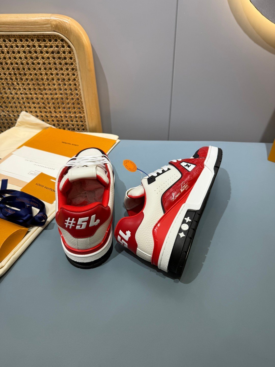 Sneakers Trainer 'Blanc Rouge Bordeaux' — vue 24