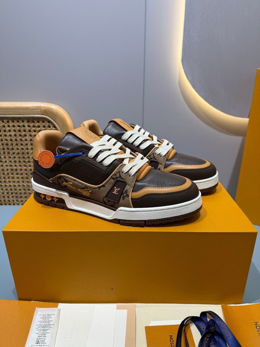 Sneakers Trainer 'Marron Orange Patch'