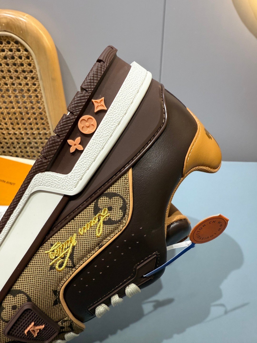 Sneakers Trainer 'Marron Orange Patch' — vue 12