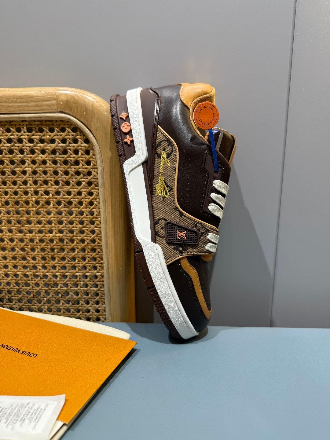 Sneakers Trainer 'Marron Orange Patch' — vue 14