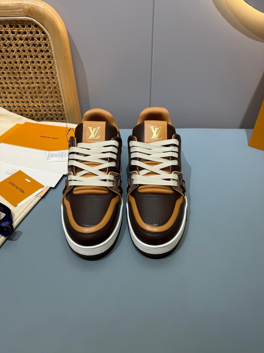 Sneakers Trainer 'Marron Orange Patch' — vue 18