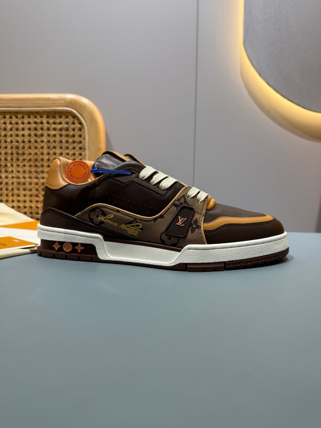 Sneakers Trainer 'Marron Orange Patch' — vue 22