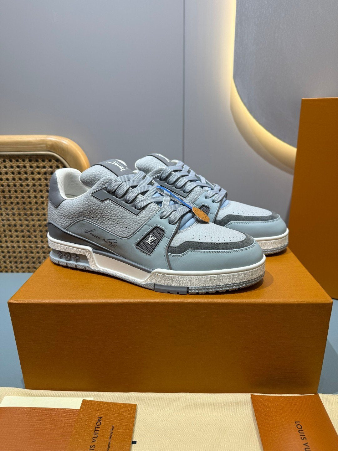 Sneakers Trainer 'Blanc Gris Orange'