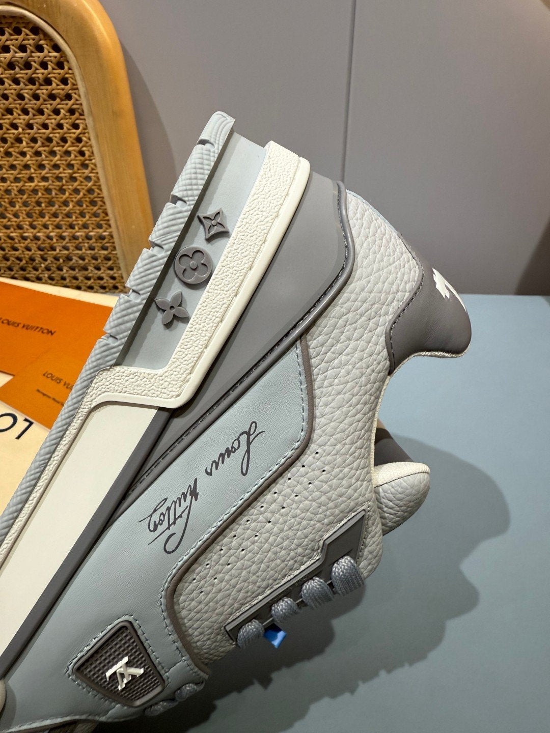 Sneakers Trainer 'Blanc Gris Orange' — vue 11