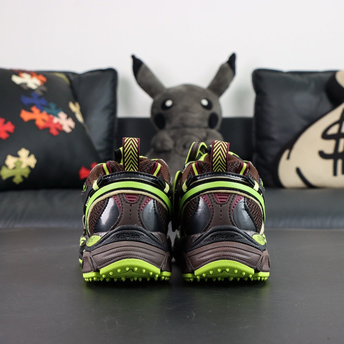 Off-White Be Right Back 'Noir Vert Fluo' — vue 19
