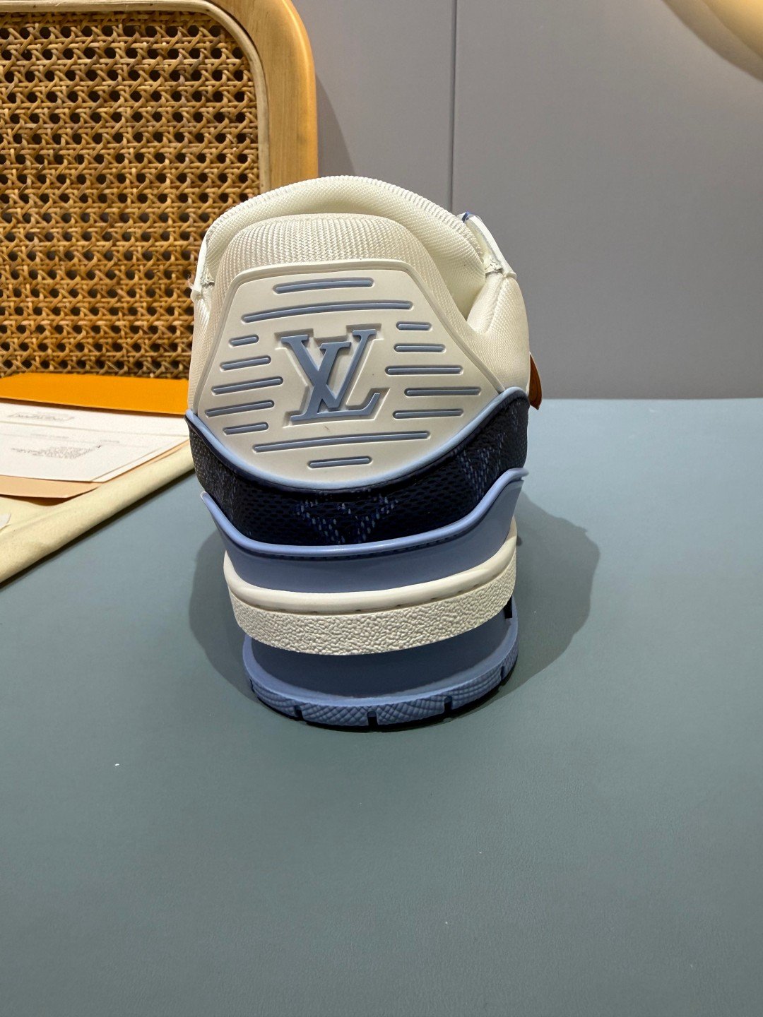 Sneakers Trainer 'Blanc Bleu Denim' — vue 11