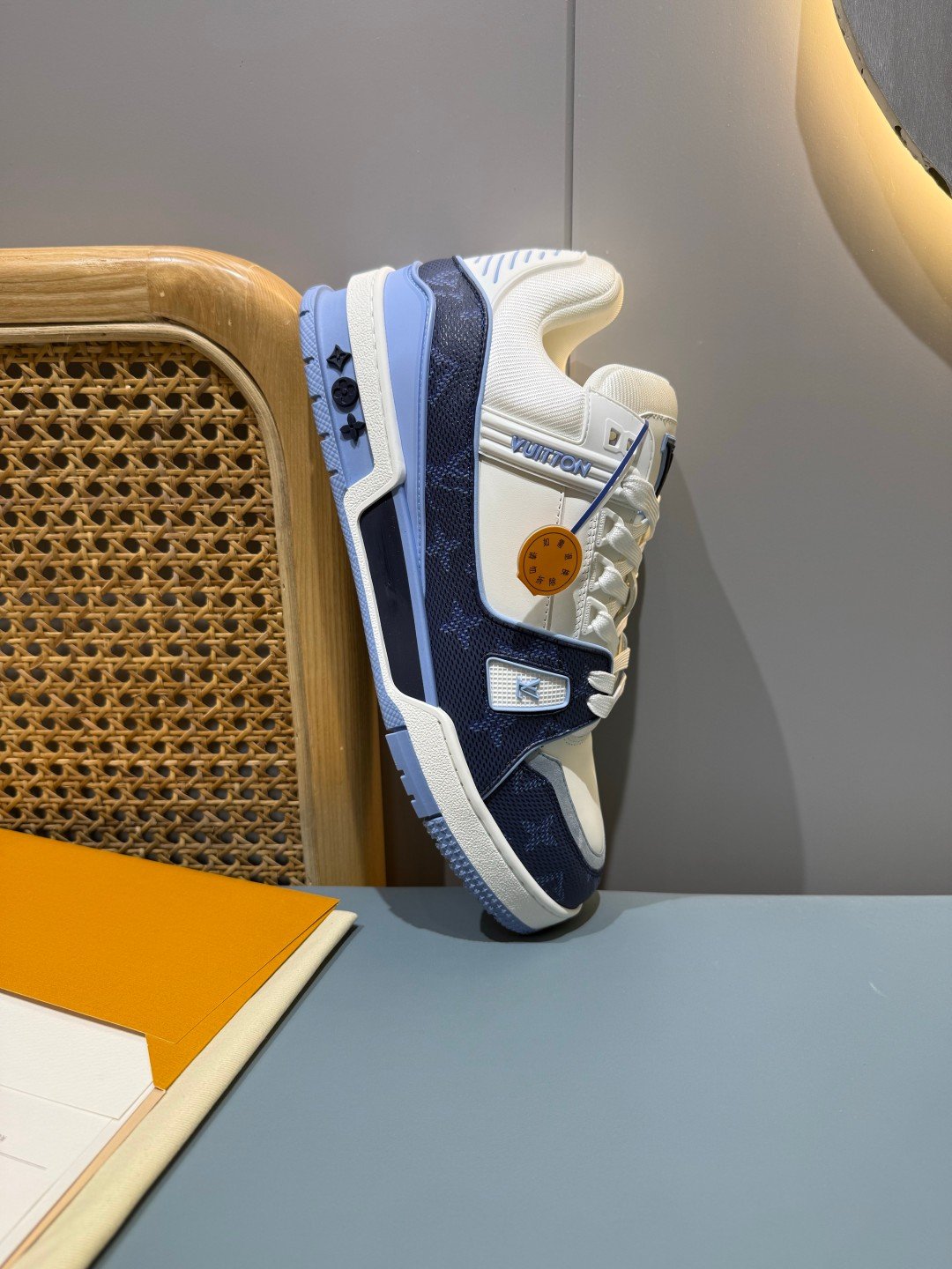 Sneakers Trainer 'Blanc Bleu Denim' — vue 15