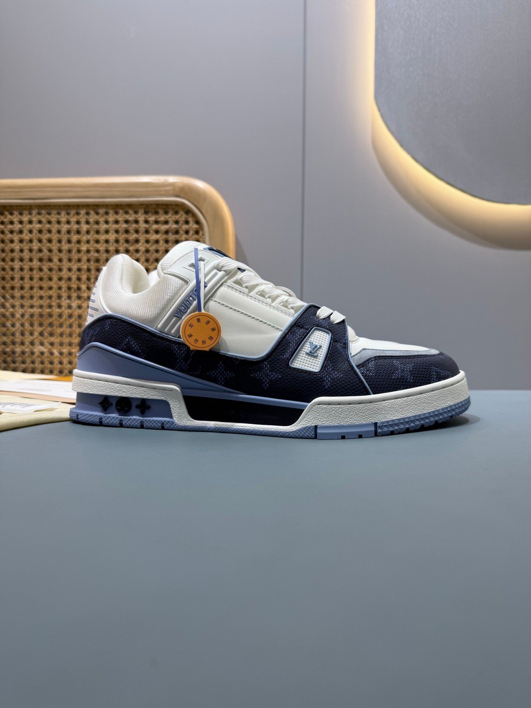Sneakers Trainer 'Blanc Bleu Denim' — vue 23
