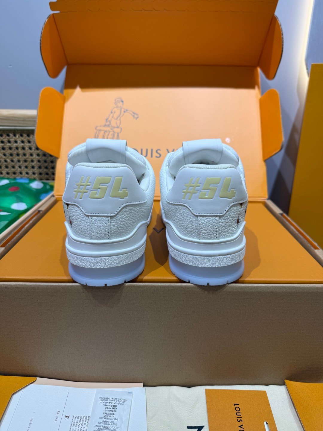 Sneakers Trainer 'Blanc Beige Brodé' — vue 3
