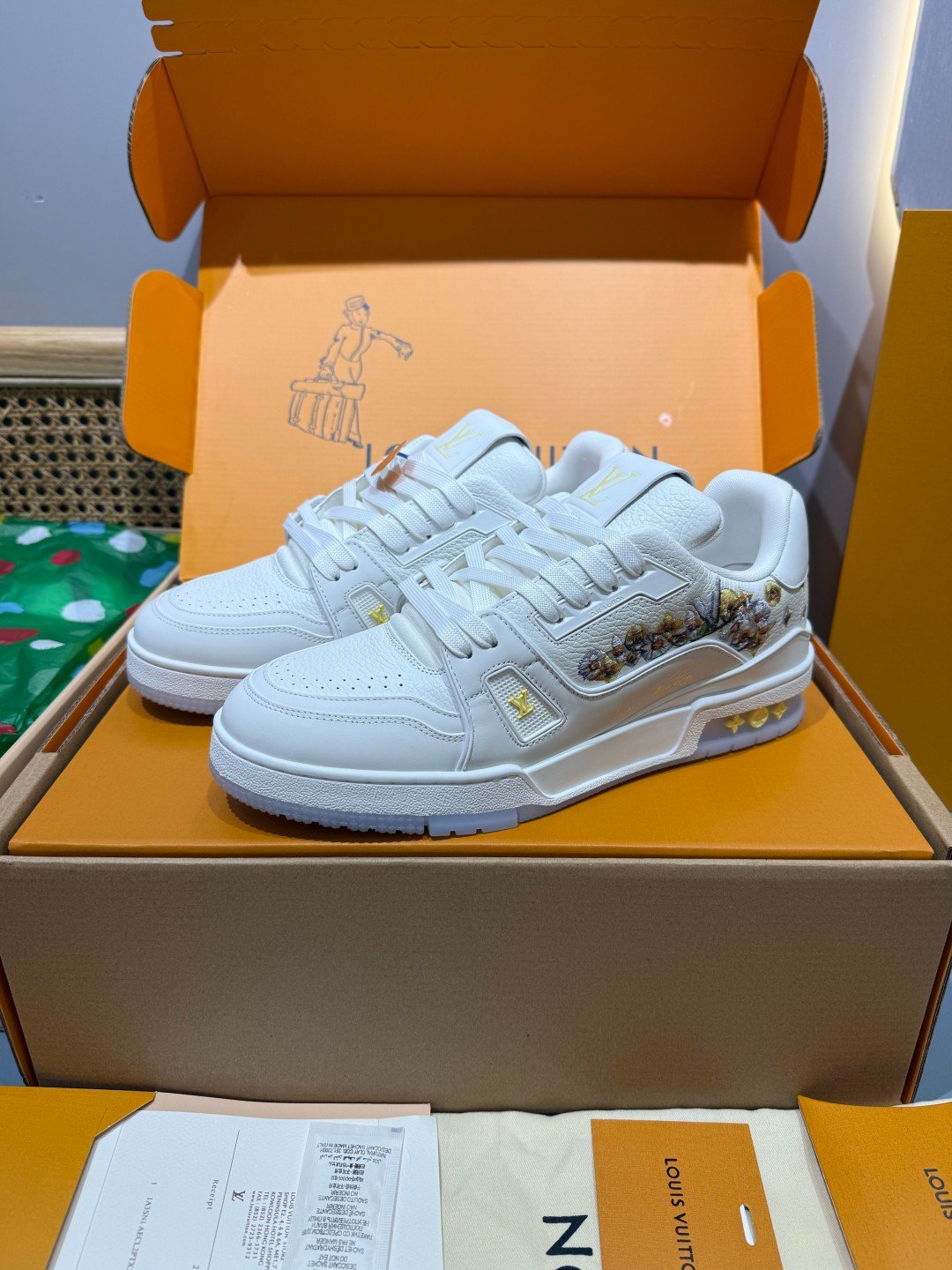 Sneakers Trainer 'Blanc Beige Brodé' — vue 4
