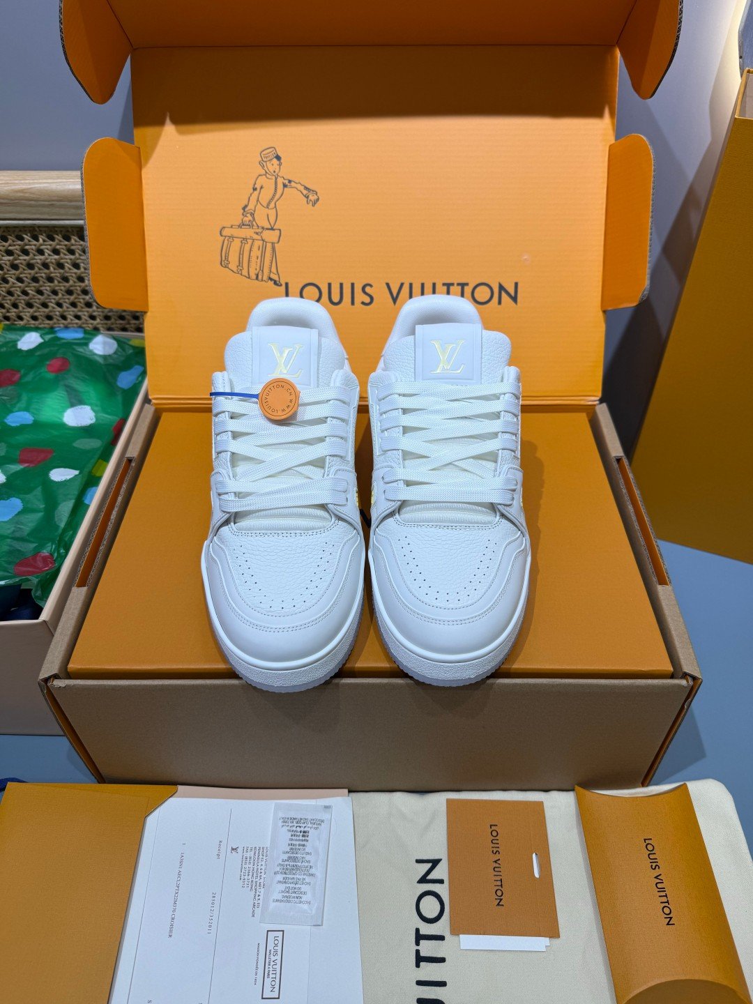 Sneakers Trainer 'Blanc Beige Brodé' — vue 5
