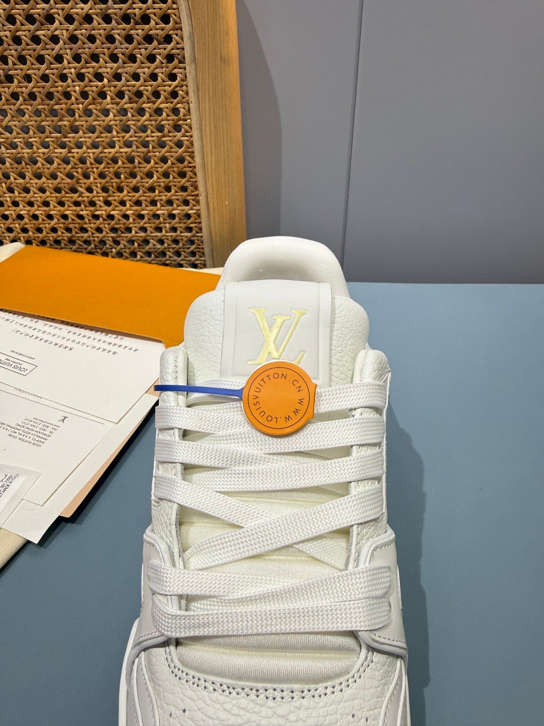 Sneakers Trainer 'Blanc Beige Brodé' — vue 7