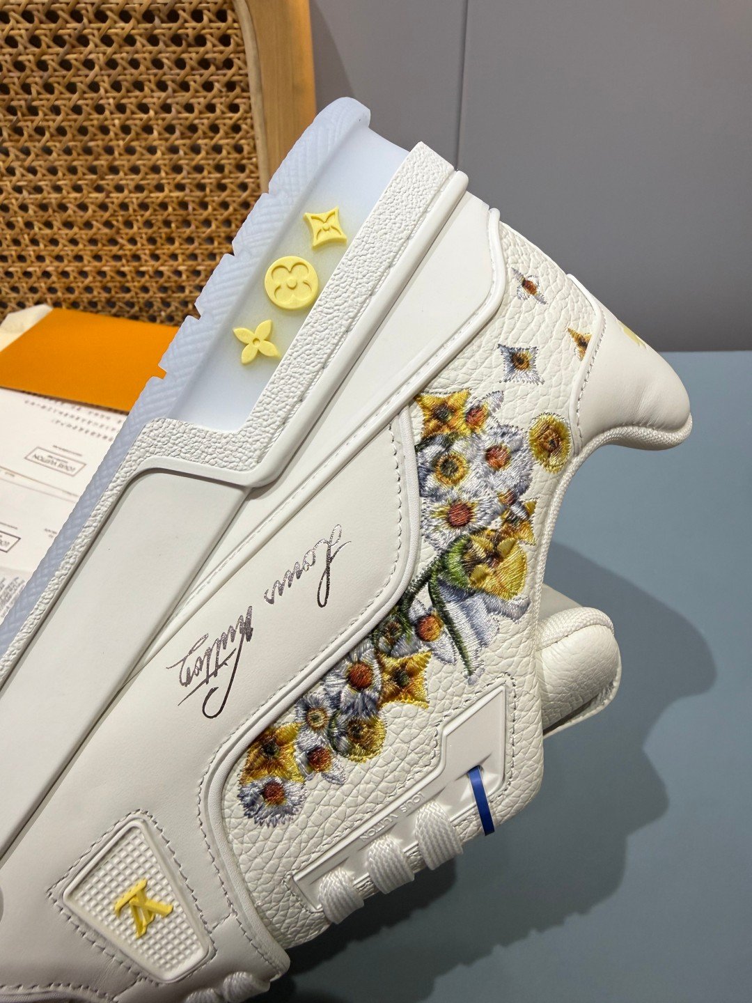 Sneakers Trainer 'Blanc Beige Brodé' — vue 11