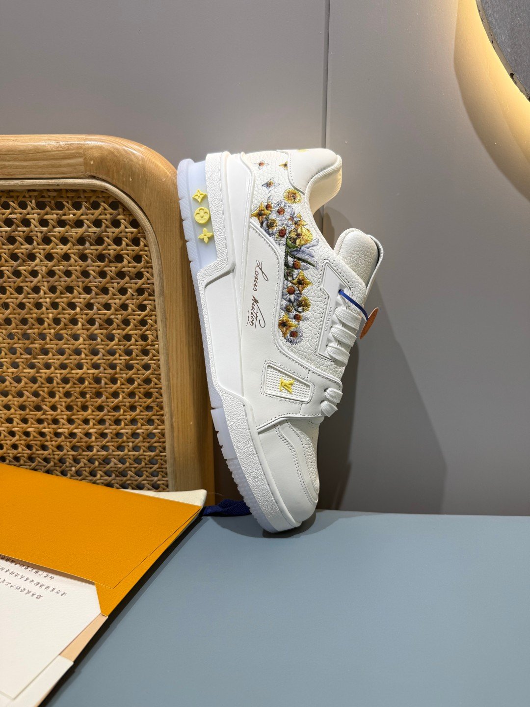 Sneakers Trainer 'Blanc Beige Brodé' — vue 13
