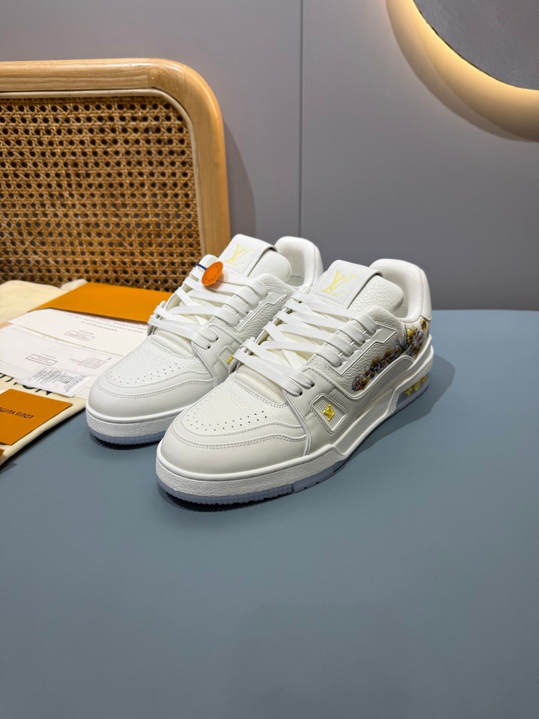 Sneakers Trainer 'Blanc Beige Brodé' — vue 15
