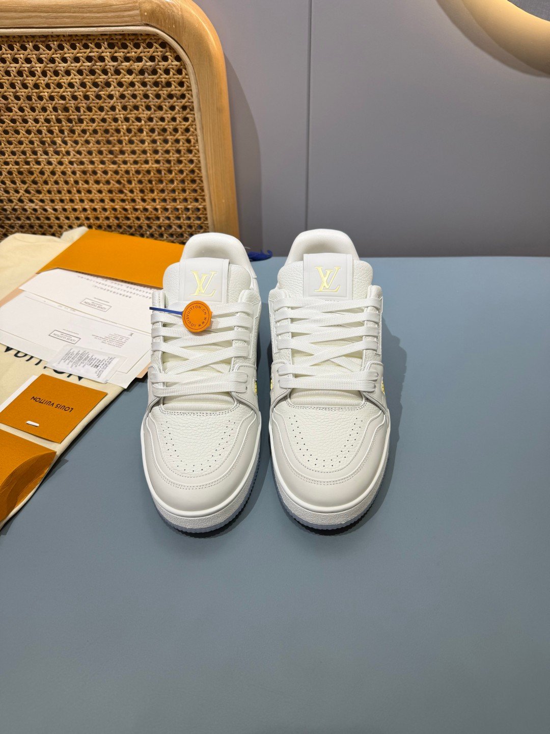 Sneakers Trainer 'Blanc Beige Brodé' — vue 17