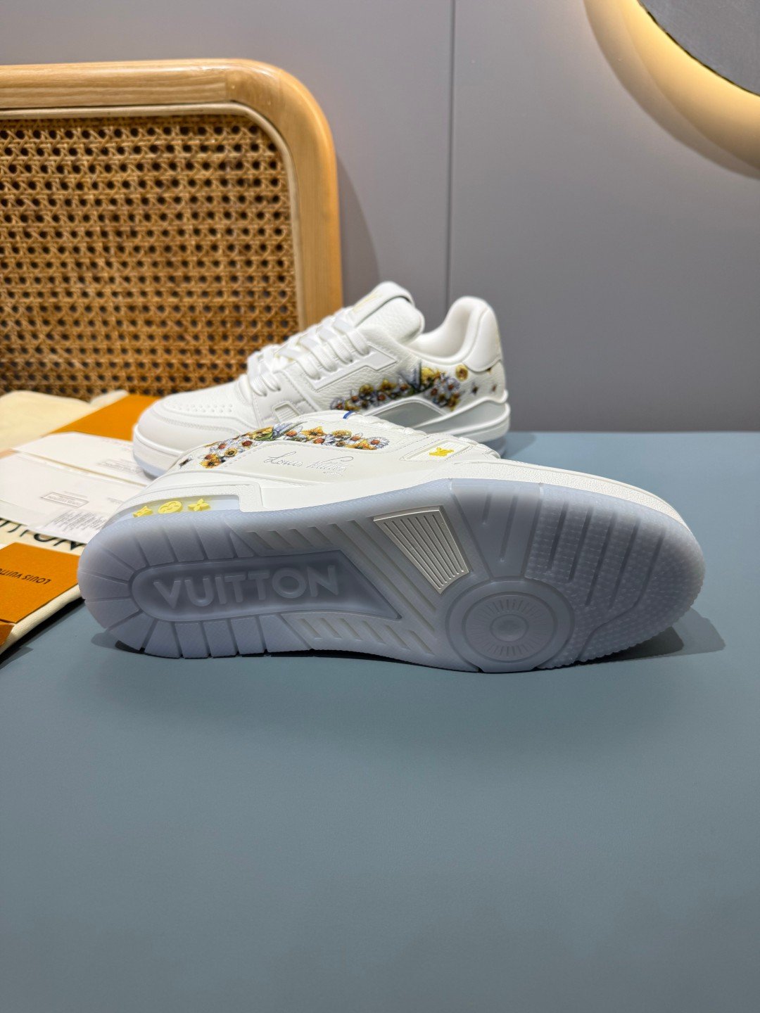Sneakers Trainer 'Blanc Beige Brodé' — vue 18