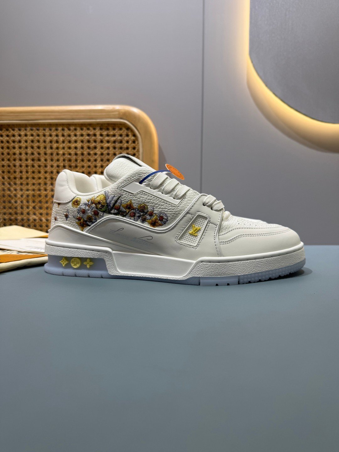 Sneakers Trainer 'Blanc Beige Brodé' — vue 21