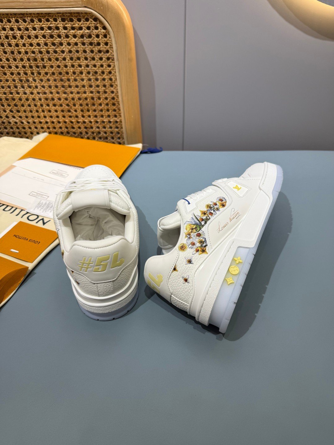 Sneakers Trainer 'Blanc Beige Brodé' — vue 23
