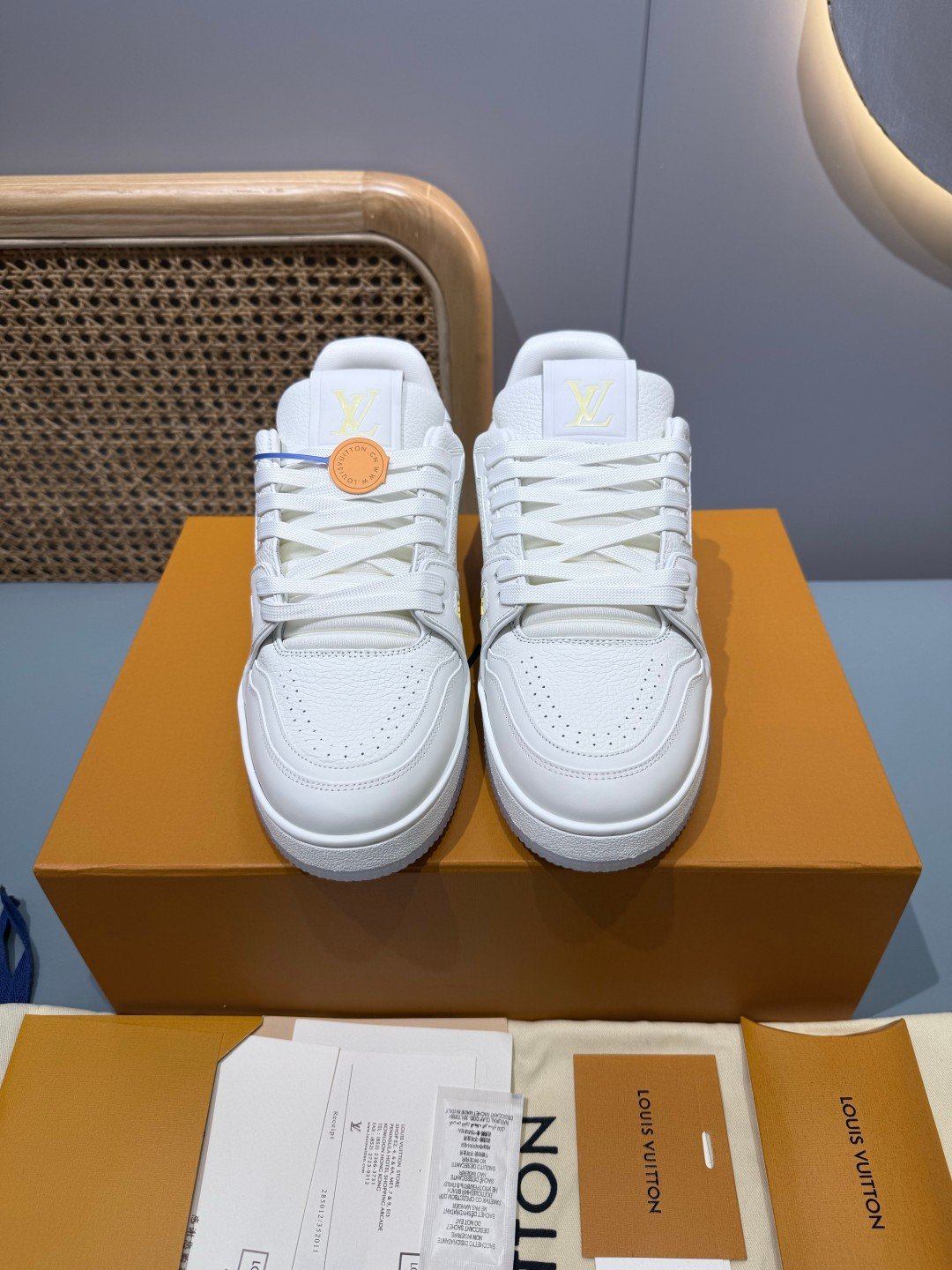 Sneakers Trainer 'Blanc Beige Brodé' — vue 29