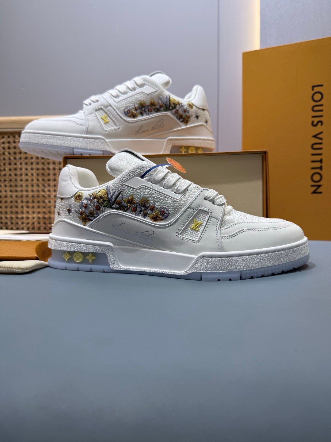 Sneakers Trainer 'Blanc Beige Brodé' — vue 30