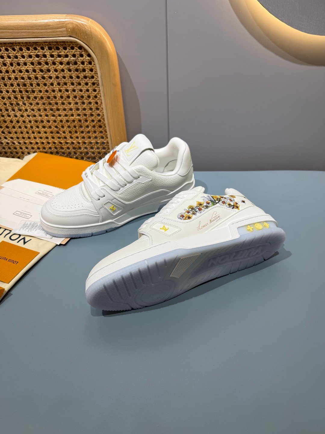 Sneakers Trainer 'Blanc Beige Brodé' — vue 33