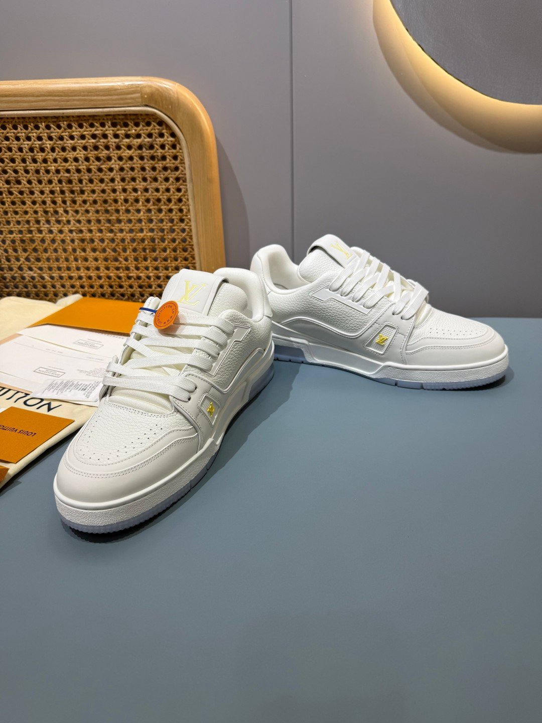 Sneakers Trainer 'Blanc Beige Brodé' — vue 34