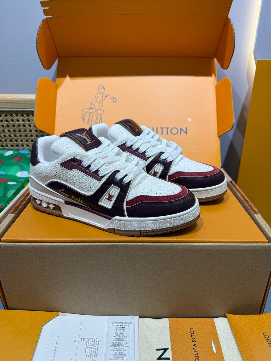 Sneakers Trainer 'Blanc Bordeaux'