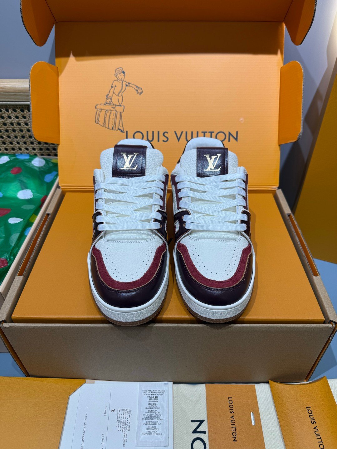 Sneakers Trainer 'Blanc Bordeaux' — vue 5
