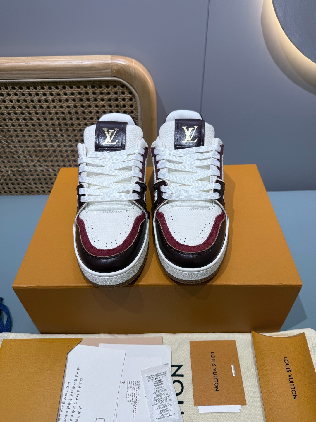 Sneakers Trainer 'Blanc Bordeaux' — vue 30