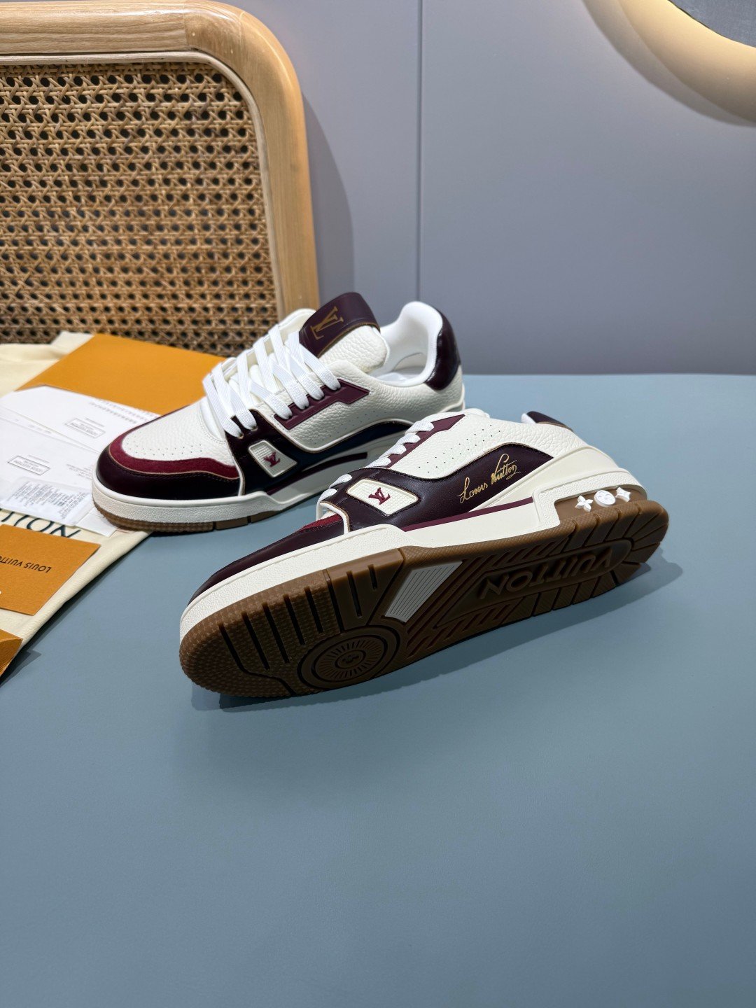 Sneakers Trainer 'Blanc Bordeaux' — vue 34