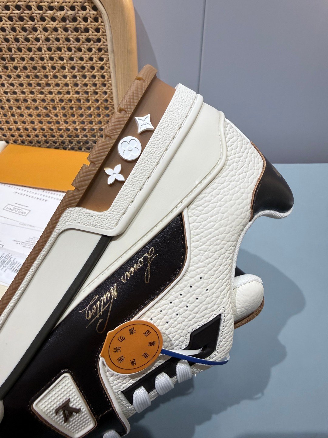 Sneakers Trainer 'Blanc Noir Marron' — vue 12