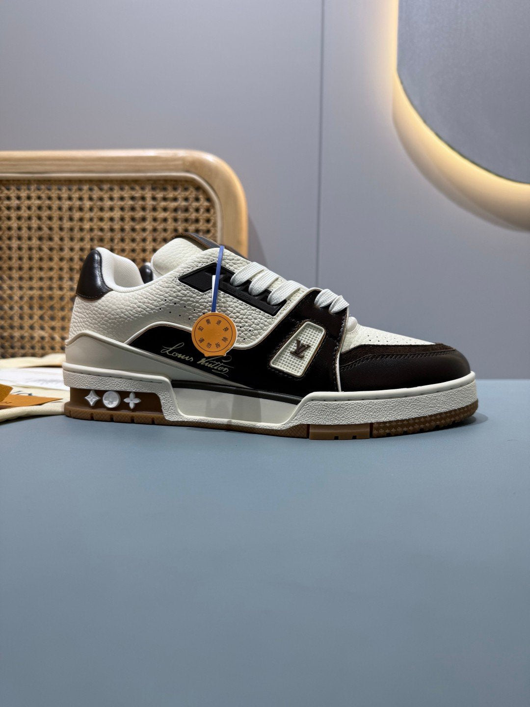 Sneakers Trainer 'Blanc Noir Marron' — vue 22