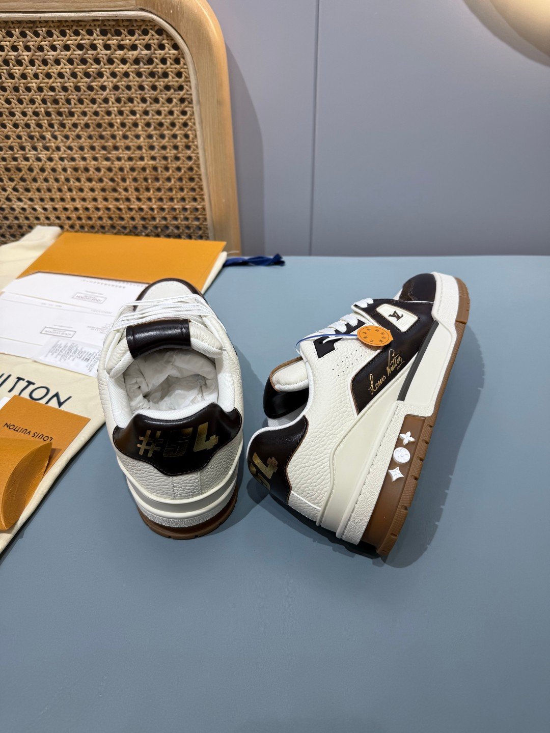 Sneakers Trainer 'Blanc Noir Marron' — vue 24