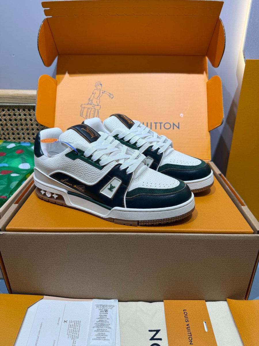 Sneakers Trainer 'Blanc Vert Forêt'