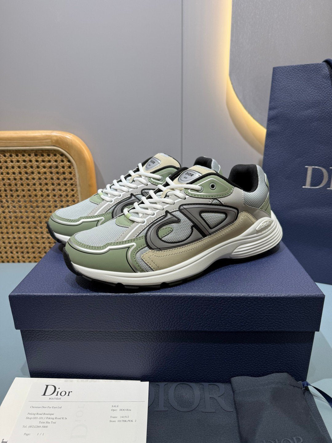 Sneakers B30 'Vert Sauge' — vue 3