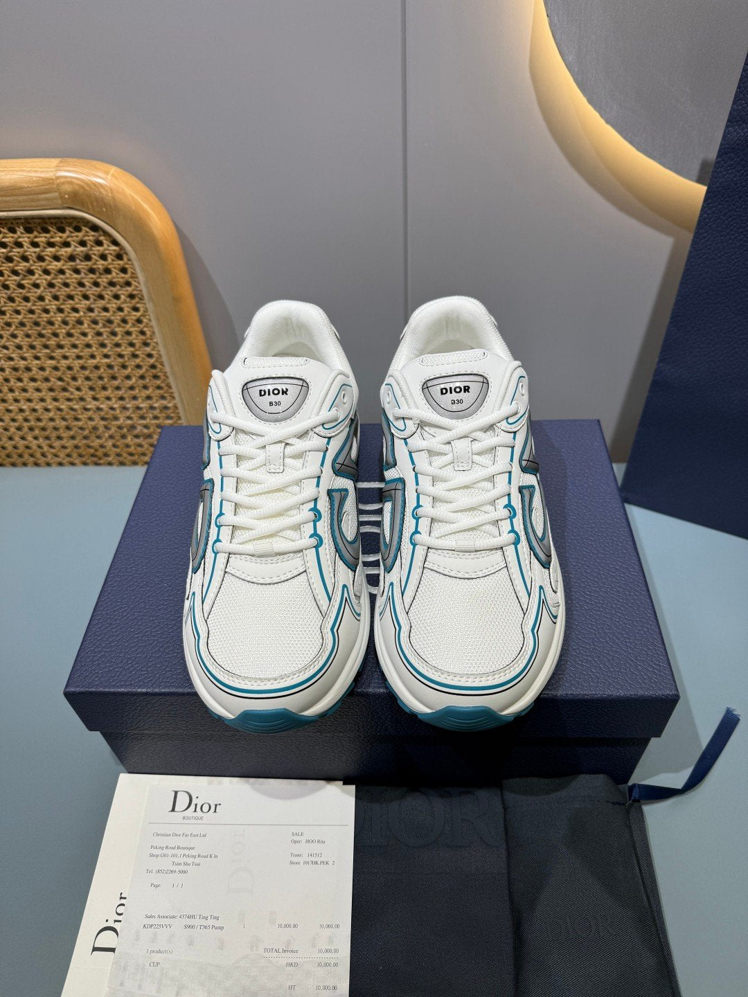Sneakers B30 'Blanc et Bleu Pétrole' — vue 2