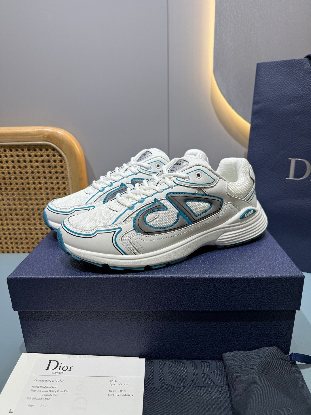 Sneakers B30 'Blanc et Bleu Pétrole' — vue 3
