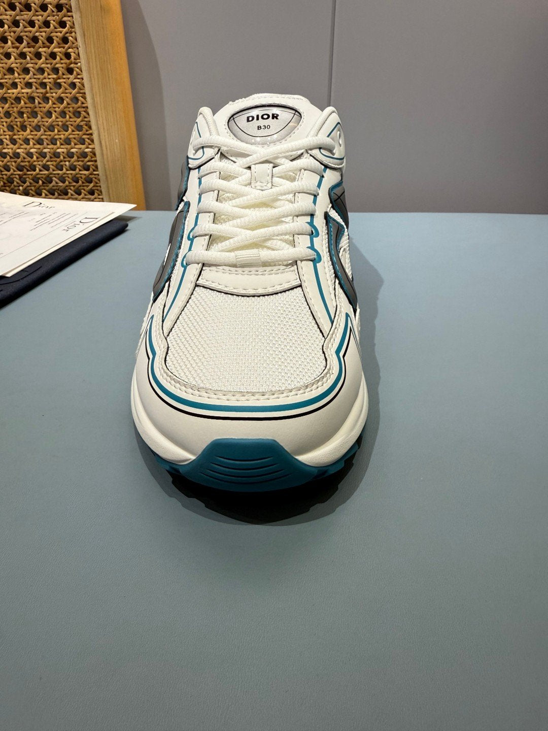 Sneakers B30 'Blanc et Bleu Pétrole' — vue 9