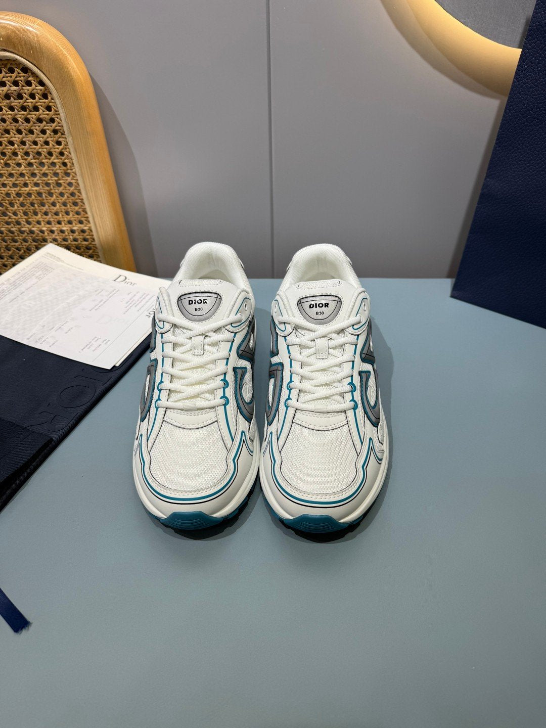 Sneakers B30 'Blanc et Bleu Pétrole' — vue 15
