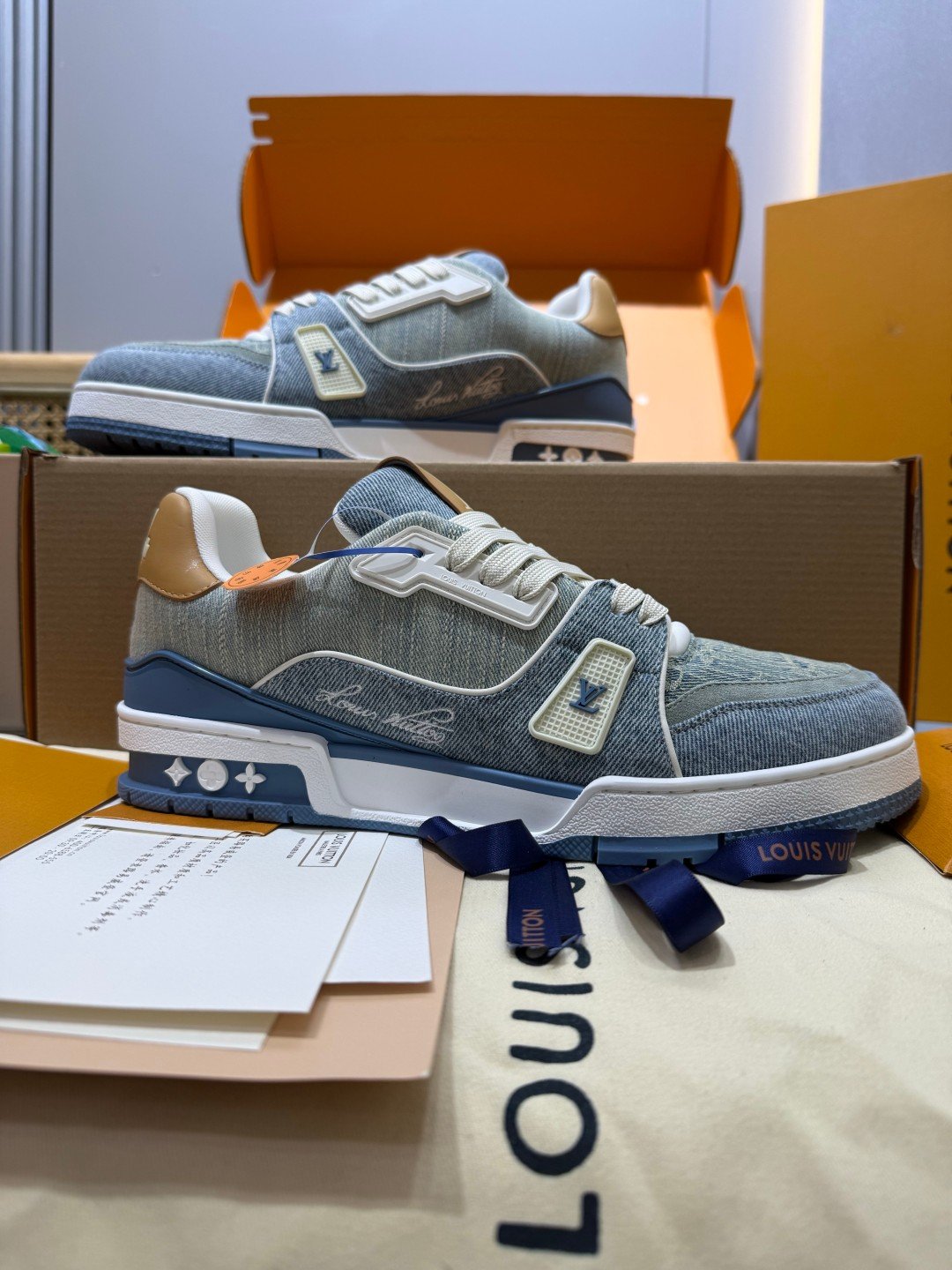 Sneakers Trainer Denim 'Denim Bleu Gris' — vue 2