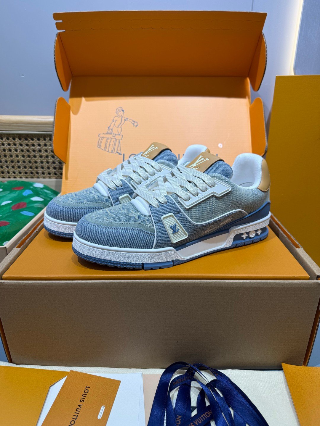 Sneakers Trainer Denim 'Denim Bleu Gris' — vue 4