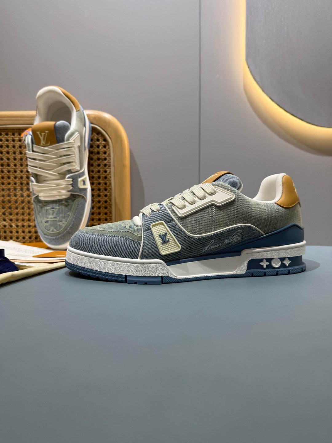 Sneakers Trainer Denim 'Denim Bleu Gris' — vue 15