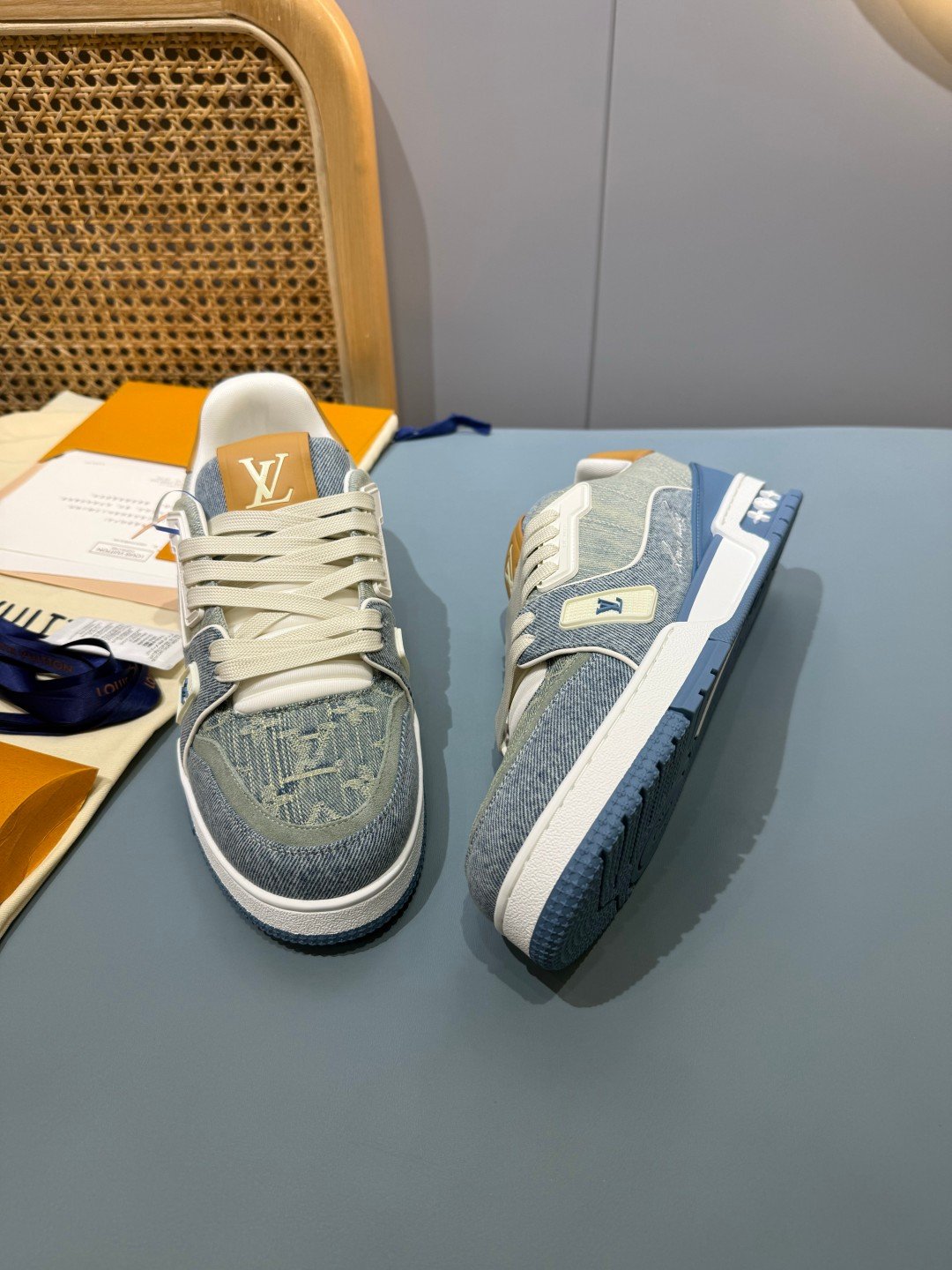 Sneakers Trainer Denim 'Denim Bleu Gris' — vue 23