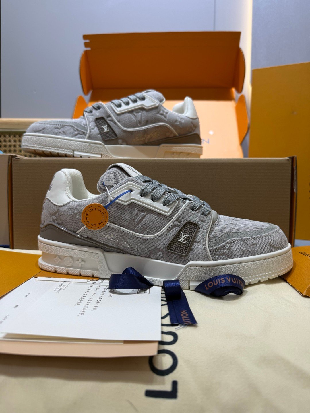 Sneakers Trainer Denim 'Denim Gris Clair' — vue 2