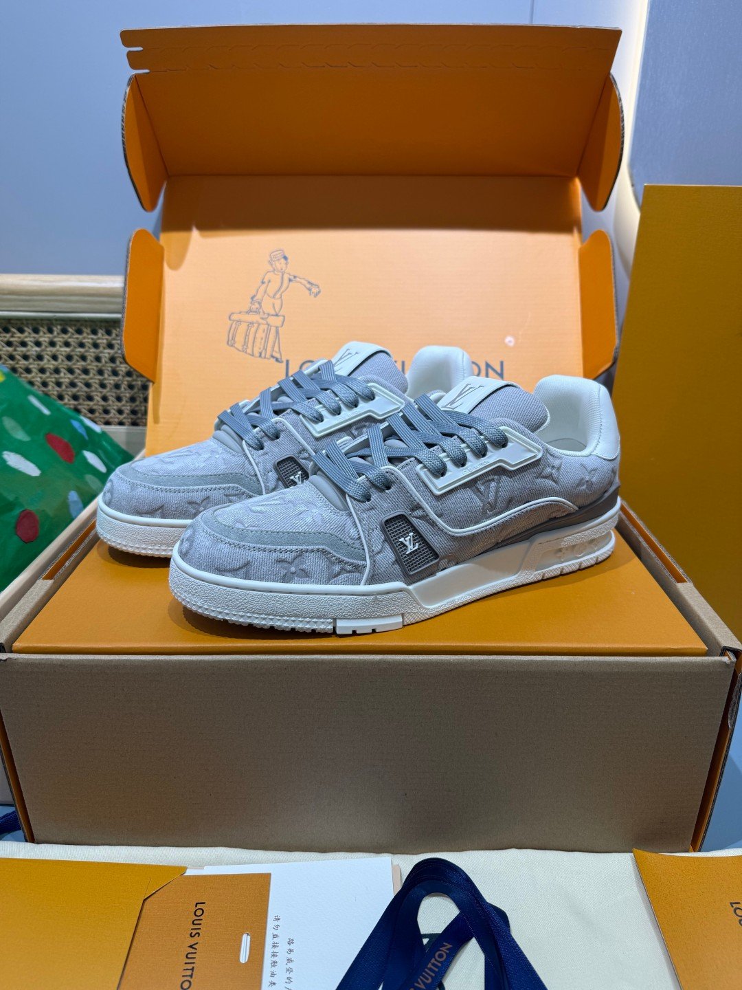Sneakers Trainer Denim 'Denim Gris Clair' — vue 4